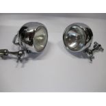 A pair of Radyot chrome plated pillar or cowl mounted spotlight