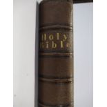 A leather bound Victorian Bible with Masonic interest