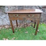 A 19th century walnut side table, fitted frieze drawer, width 34ins, height 28.5ins