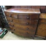 19th century bowfront mahogany chest