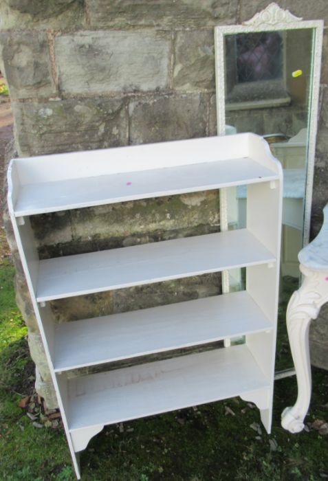 A collection of white painted furniture, to include marble topped consol table, width 30ins, - Image 4 of 4