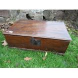 18th century oak rectangular bible box with rising lid