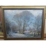 Henry Adams, oil on canvas, Hoar Frost, winter landscape, 28ins x 36ins