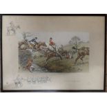 Snaffles, Charles Johnson Payne, colour print, Prepare to Receive Cavalry, with snaffles mark and