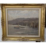 Algernon Talmage R.O.I, oil on canvas, Newlyn Harbour, 23ins x 28ins