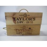 Two boxed bottles of vintage port, Taylor's 1978 and 1984