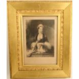 An Antique black and white print, portrait of a woman wearing a tiara, 16.5ins x 11.5ins, together