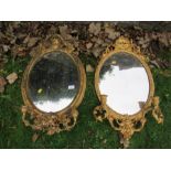 Two similar 19th century style mirrors, with ornate gilt frames and sconces