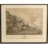 An Antique black and white engraving, The Village Farrier, 11.5ins x 14ins