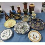 A collection of Carlton Ware, to include a pair of Rouge Royale bookends, various bowls, vases