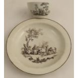 A Worcester plate "The Two Gossips" together with a tea bowl "Milk Maid"