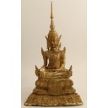 A Sino-Tibetan copper alloy figure, modelled as deity on a raised plinth base