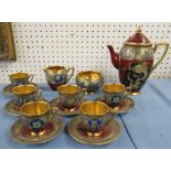 A Carlton Ware Stoke on Trent coffee set, comprising coffee pot, milk jug, sugar bowl, six cups