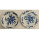 A Worcester cress dish decorated in under glaze blue with the Cone pattern diam 8.25 ins