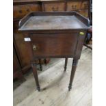 19th century mahogany tray top pot cupboard