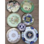 Five Carlton Ware plates, together with two other plates