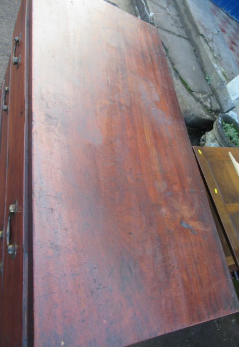 A 19th century mahogany campaigne chest, of four long drawers, with two pairs of handles to each - Image 3 of 4