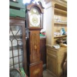 A 19th century mahogany case long case clock, having brass dial , with foliate decoration, the