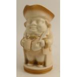 A Royal Worcester shot silk toby jug, formed as a seated man wearing a hat, shape number 2831, af,