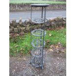 A metal plant stand