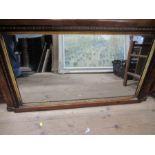 An Edwardian over mantle mirror, width 33ins