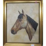Alan King, oil on canvas, Mr Dillan, portrait of a horse, 21.5ins x 17.5ins