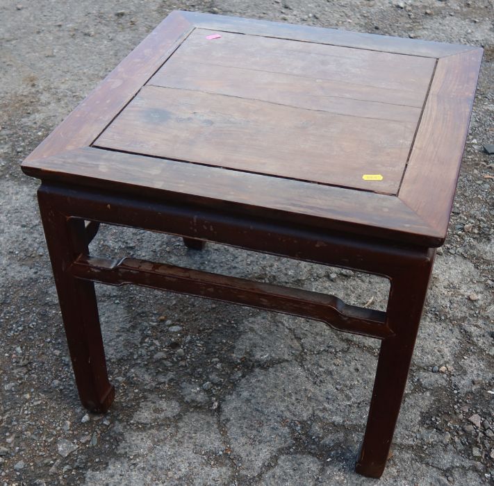 An eastern hardwood coffee table, 22ins x 22ins, height 19.75ins