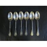 Set Of Six Silver Coffee Spoons, Chester 1896. 62grams