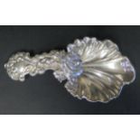 A Victorian Silver Rococo Style Tea Caddy Spoon, Sheffield 1848, A.H, 17g