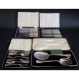 A Selection of Cased Silver Plated and other Flatware