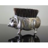 An Edward VII Silver Pig Pen Nib Brush, Chester 1905, W.J. Myatt & Co., 7cm long