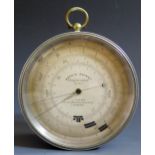 A Watkin Patent Compensated Barometer. 9cm Dial, No. 913, J. Hicks, London. 10.4cm diameter.