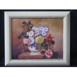 I.J.G. Price, floral still life, oil on canvas, 50x49cm, framed