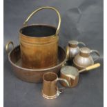 A Large Copper Preserve pan, copper saucepan, mug, etc.