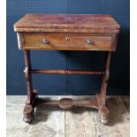 Antique Chessboard Top Table. With folding swivel Top, inlaid with inlaid chessboard. Single