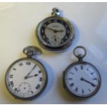 A Silver Cased Pocket Watch and two others. A/F