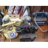 A Servant's Bell Display, Dictograph phones, old telephone and bell unit