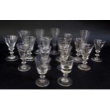 A Collection of Georgian and later Drinking Glasses, tallest 14.5cm