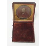 A Cased 19th Century Daguerreotype 7x6cm, cover detached