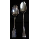 An Early Silver Spoon and one other, marks rubbed, 123g