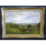 H.H. Horsley 1861, View from Colton nr. Rugley, oil on canvas, 75x50cm, framed