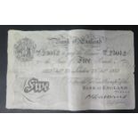 A White £5 Note, Feb. 23rd 1933, 260/J/23012