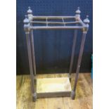 Antique Walking Stick Stand. Brass with cast Iron Base. 62cm tall.