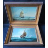 A Pair of Maritime Paintings, oil on panel, 34x23cm, framed