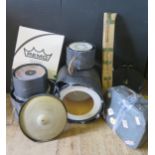 A Cased Drum Kit with Spare Remo 22" P3-1322-C2 Drum Head