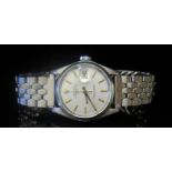 A Gent's ROLEX Steel Oyster Perpetual Date Automatic Stainless Steel Wristwatch, 35mm case, running