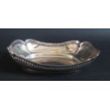 A George V Silver Basket with a pierced and chased border, 21.5x17cm, Sheffield 1910, Ollivant &