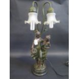 A Bronzed Resin Figural Lamp A/F