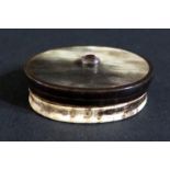 A 19th Century Horn and Amethyst Mounted Snuff Box, 6.5x4.5cm