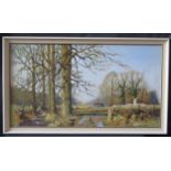 I. Price 69, landscape, oil on canvas, 90x50cm, framed